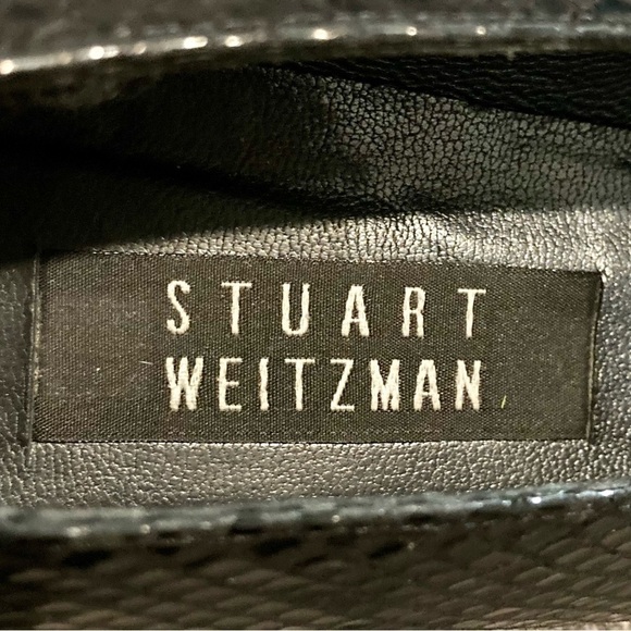 Stuart Weitzman Classic Pump Square Toe Leather Faux Snake Block Heels 9.5 AAA - Picture 12 of 15